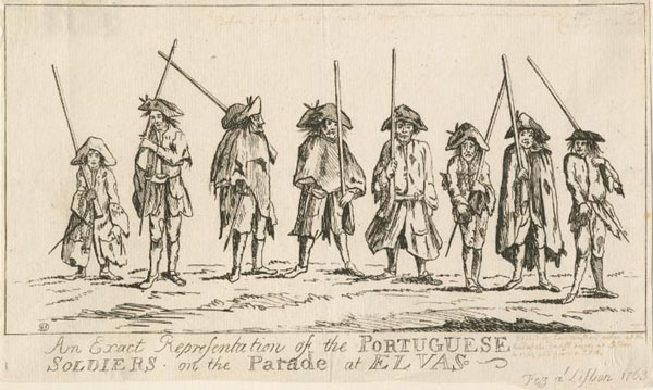 An exact representation of the Portuguese soldiers on the parade of Elvas 1763